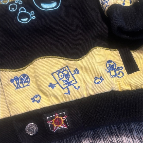 Nick JH Design SpongeBob Squarepants Twill Logo Graphic Nascar Coat Jacket S 4T - Picture 3 of 4